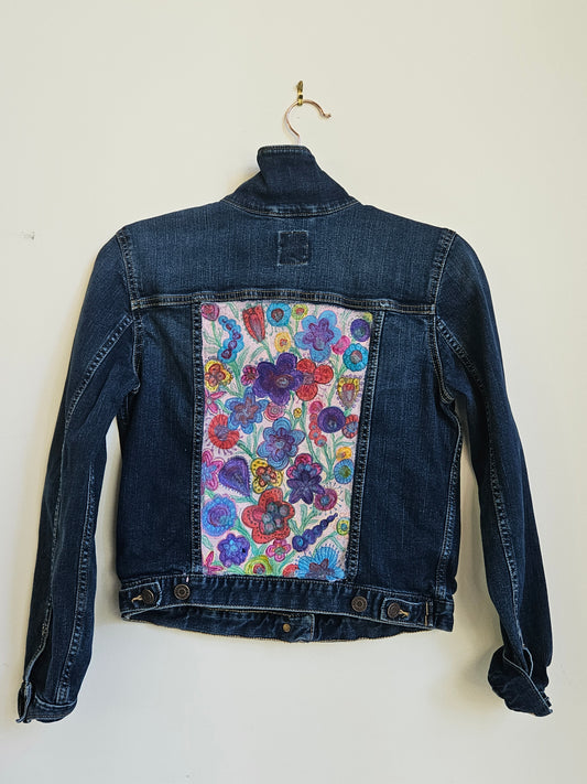 Jean Jacket Floral on the back