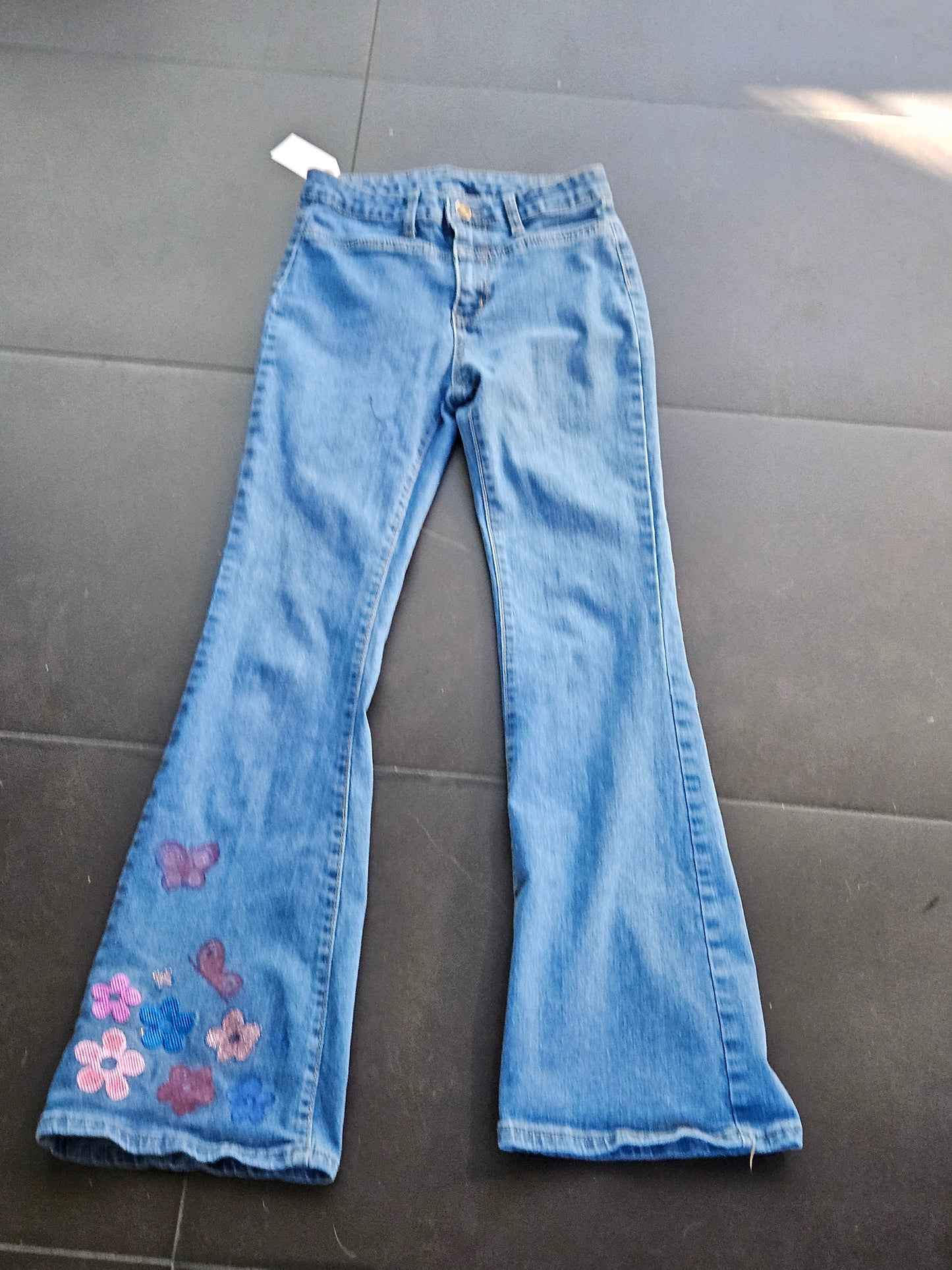 butterfly and flower jeans