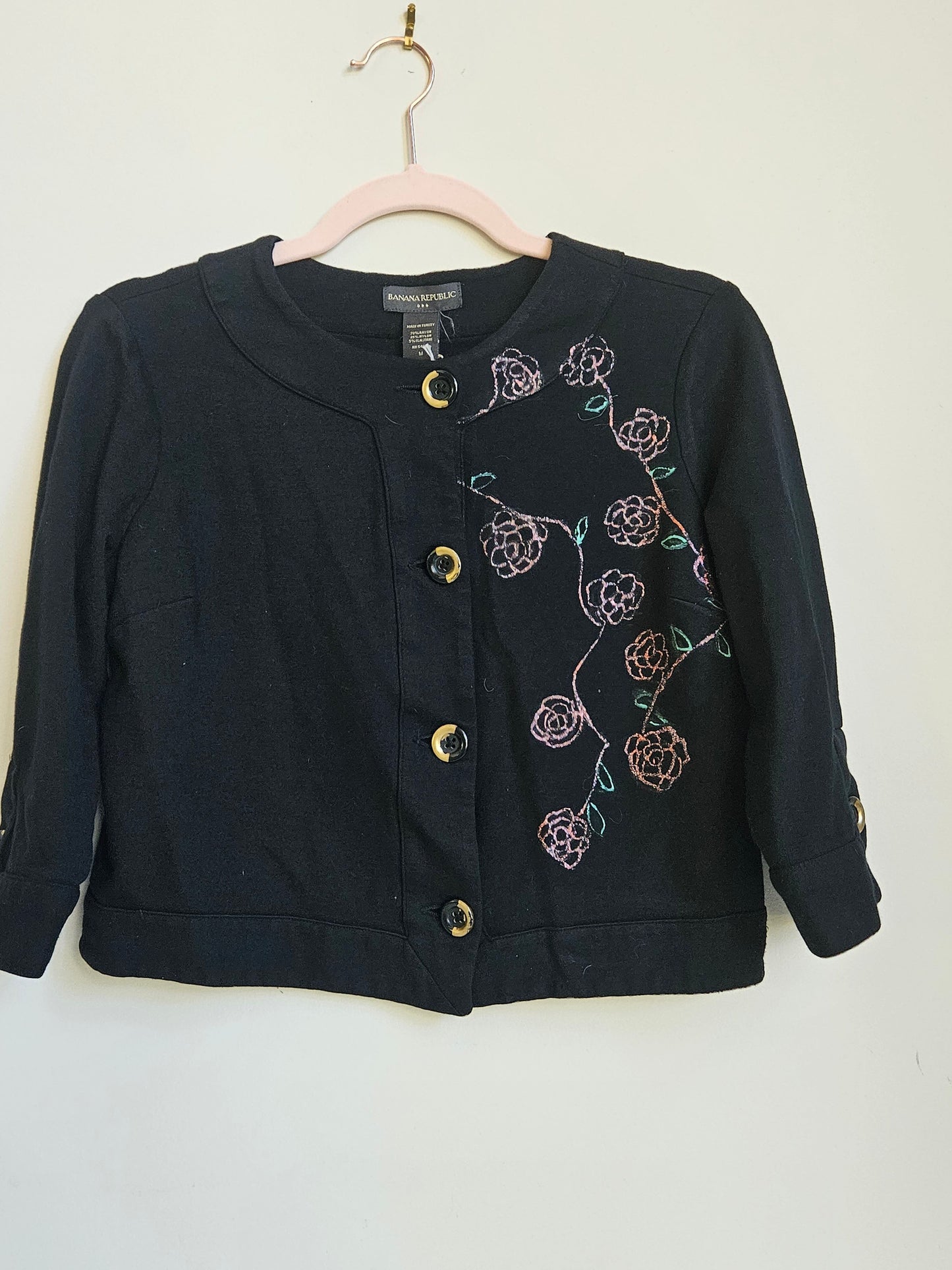 black flower jacket