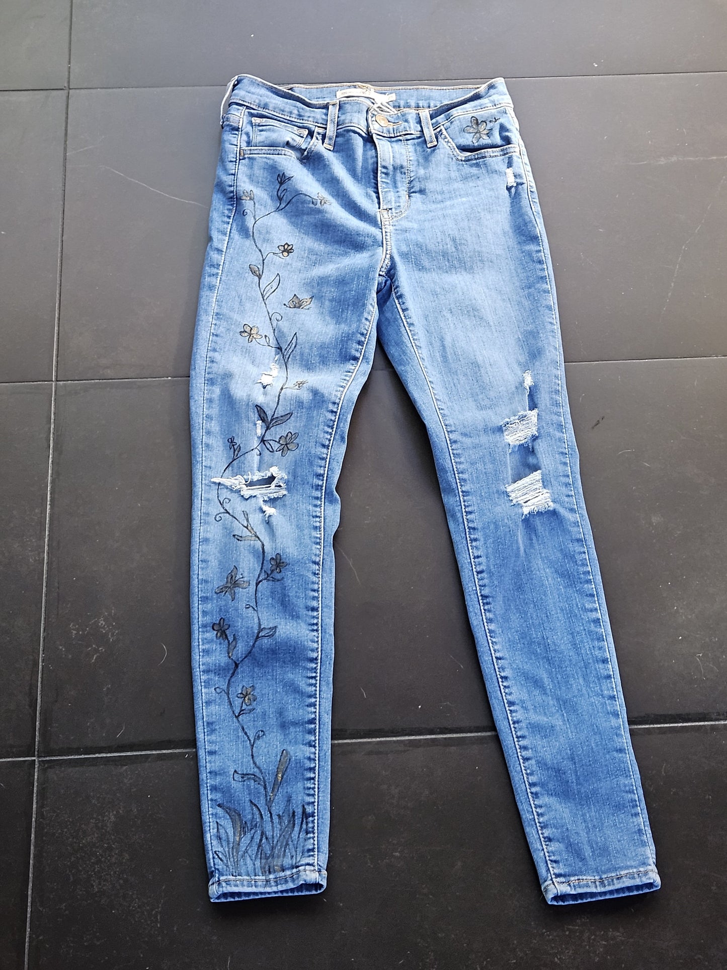 flower rose jeans